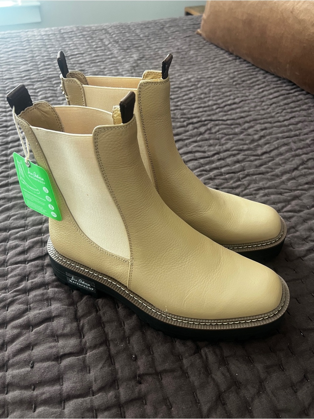 Sam Edelman Cream Chelsea Boots